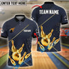 BlueJose Bowling And Pins Dotted Royal Crown Customized Name 3D Shirt ( 6 Colors)