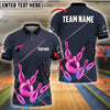 BlueJose Bowling And Pins Dotted Royal Crown Customized Name 3D Shirt ( 6 Colors)