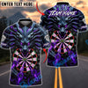 BlueJose Darts Dark Dragon Flaming Dartboard Design Personalized Name, Team Name Unisex Shirt (4 Colors)