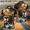 BlueJose Bowling And Pins God Jesus Lion Customized Name, Team Name 3D Shirt