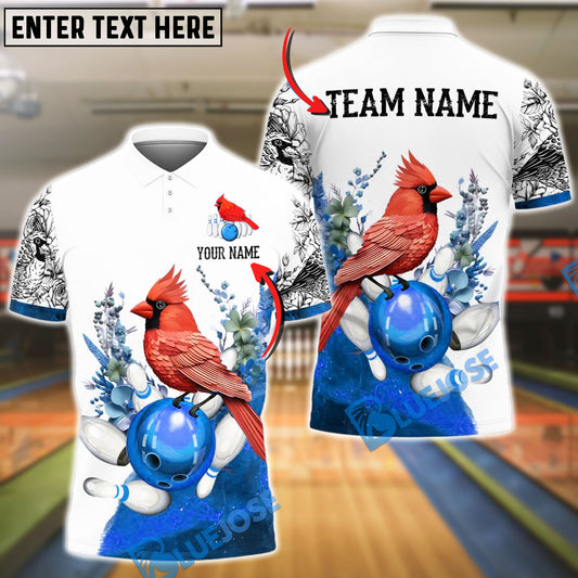 BlueJose Bowling And Pins Cardinal Customized Name, Team Name 3D Shirt (4 Colors)