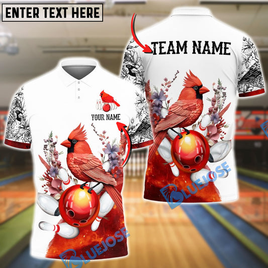 BlueJose Bowling And Pins Cardinal Customized Name, Team Name 3D Shirt (4 Colors)