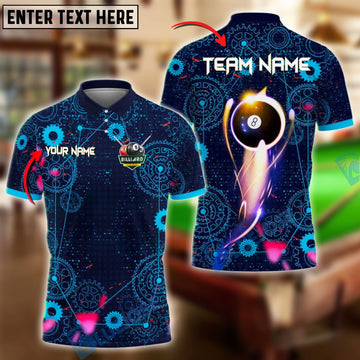 BlueJose Billiards 8 Ball Gear Personalized Name, Team Name Unisex Shirt (4 Colors)