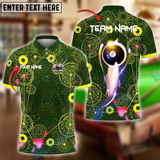 BlueJose Billiards 8 Ball Gear Personalized Name, Team Name Unisex Shirt (4 Colors)