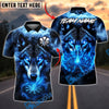 BlueJose Darts Glowing Eyes Wolf Fire Dartboard Customized Name, Team Name 3D Shirt (4 Colors)