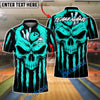 BlueJose Bowling And Pins Grim Skull Drip Art Customized Name, Team Name 3D Shirt (4 Colors)