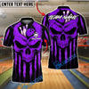 BlueJose Bowling And Pins Grim Skull Drip Art Customized Name, Team Name 3D Shirt (4 Colors)