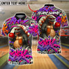 BlueJose Bowling And Pins Godzilla Graffiti Beer Customized Name, Team Name 3D Shirt (4 Colors)