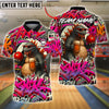 BlueJose Bowling And Pins Godzilla Graffiti Beer Customized Name, Team Name 3D Shirt (4 Colors)