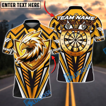 BlueJose Darts Bald Eagle Fierce Bullseye Personalized Name, Team Name Unisex Shirt (6 Colors)