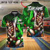 BlueJose Bowling And Pins Scary Fierce Shark Attack Customized Name, Team Name 3D Shirt (4 Colors)