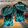BlueJose Bowling And Pins Lightning Wolf Strike Customized Name, Team Name 3D Shirt (4 Colors)