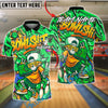 BlueJose Bowling And Pins Urban Graffiti Cool Skeleton Customized Name, Team Name 3D Shirt (4 Colors)