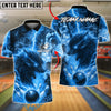 BlueJose Bowling And Pins Lightning Wolf Firestorm Strike Customized Name, Team Name 3D Shirt (4 Colors)