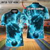 BlueJose Bowling And Pins Lightning Wolf Firestorm Strike Customized Name, Team Name 3D Shirt (4 Colors)