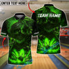 BlueJose Bowling And Pins Evil Snake Skull Smoke Design Customized Name, Team Name 3D Shirt (4 Colors)