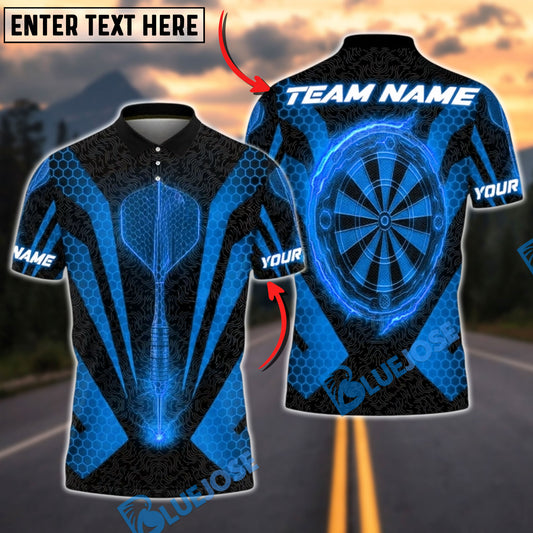 BlueJose Darts Neon Energy Personalized Name, Team Name Unisex Shirt (4 Colors)