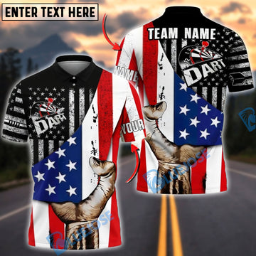 BlueJose Darts American Flag Boards Personalized Name Shirt