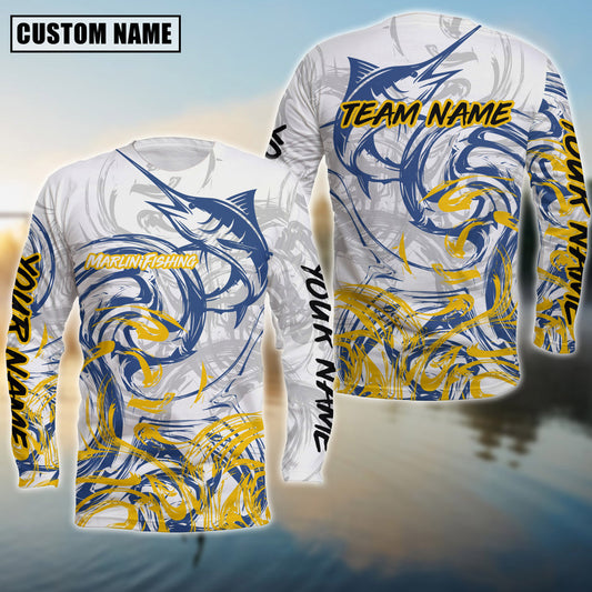 Bluejose Marlin Fishing Deep Sea Trophy Custom Name & Team Name 3D Shirts