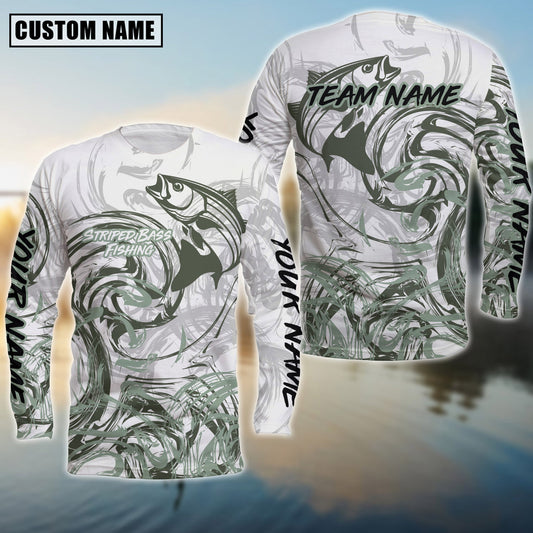 Bluejose Striped Bass Fishing Deep Sea Trophy Custom Name & Team Name 3D Shirts