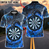 BlueJose Darts Fire Black Dragon & Dartboard Multicolor Options Personalized Name Shirt (4 Colors)