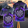BlueJose Darts Fire Black Dragon & Dartboard Multicolor Options Personalized Name Shirt (4 Colors)
