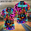 BlueJose Bowling And Pins King Graffiti Crowned Ball with Fire Pins Customized Name 3D Shirt (4 Colors)