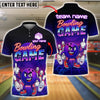 BlueJose Bowling And Pins Cartoon Bowling Squad Customized Name, Team Name 3D Shirt (4 Colors)
