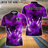BlueJose Bowling And Pins Cosmic Strike Customized Name, Team Name 3D Shirt (4 Colors)