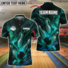 BlueJose Bowling And Pins Electric Storm Customized Name, Team Name 3D Shirt (4 Colors)