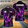 BlueJose Bowling And Pins Electric Storm Customized Name, Team Name 3D Shirt (4 Colors)