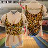 BlueJose Bowling And Pins Leopard Print Ball & Pins Customized Name, Team Name 3D Shirt (4 Colors)