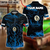 BlueJose Billiards 8 Ball Flame Spike Club Personalized Name, Team Name Unisex Shirt (4 Colors)
