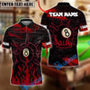 BlueJose Billiards 8 Ball Flame Spike Club Personalized Name, Team Name Unisex Shirt (4 Colors)