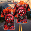 BlueJose Darts Monster Paint Flame Personalized Name, Team Name Unisex Shirt (4 Colors)