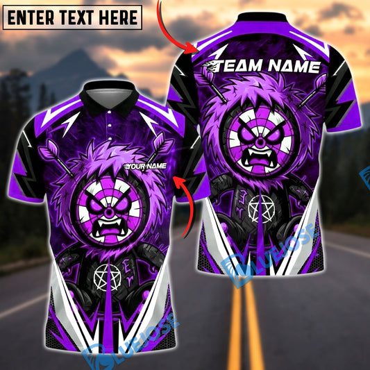 BlueJose Darts Monster Paint Lightning Personalized Name, Team Name Unisex Shirt (4 Colors)