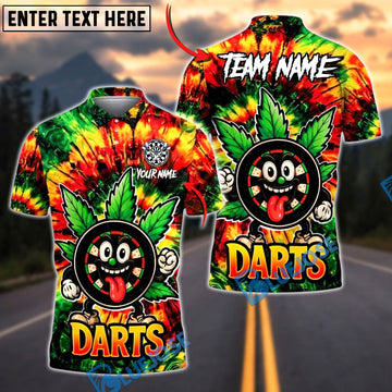 BlueJose Darts Tie-Dye Cartoon Design Personalized Name Shirt
