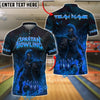 BlueJose Bowling And Pins Spartan Warrior Fire Design Customized Name, Team Name 3D Shirt (4 Colors)