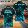 BlueJose Bowling And Pins Spartan Warrior Fire Design Customized Name, Team Name 3D Shirt (4 Colors)