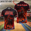BlueJose Bowling And Pins Spartan Warrior Fire Design Customized Name, Team Name 3D Shirt (4 Colors)