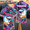 BlueJose Darts Graffiti Cool Dolphin Game Character Multicolor Options Personalized Name Shirt (4 Colors)