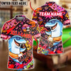 BlueJose Billiards Graffiti Cool Dolphin 9 Ball Character Personalized Name Shirt (4 Colors)