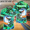 BlueJose Bowling & Pins Graffiti Cool Dolphin Game Character Customized Name, Team Name 3D Shirt (4 Colors)
