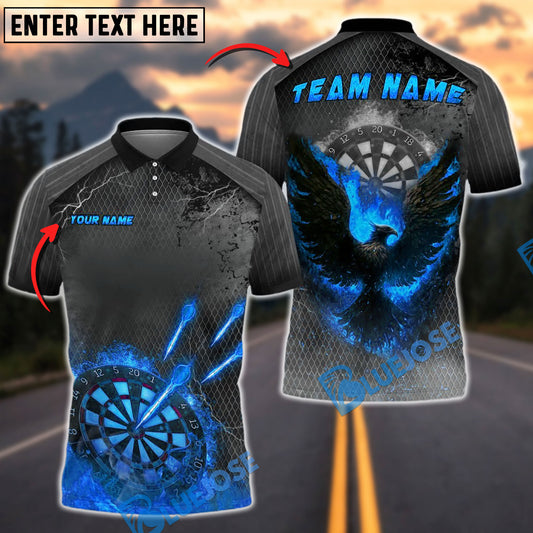 BlueJose Darts Diabolus Unique Flame Bird Customized Name, Team Name 3D Shirt (4 Colors)