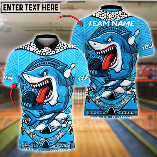 BlueJose Bowling Fierce Shark Customized Name, Team Name 3D Shirt (4 Colors)