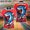 BlueJose Bowling Fierce Shark Customized Name, Team Name 3D Shirt (4 Colors)