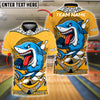 BlueJose Bowling Fierce Shark Customized Name, Team Name 3D Shirt (4 Colors)