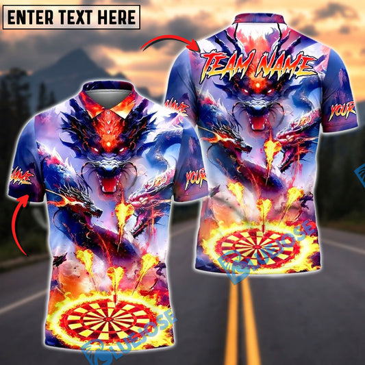 BlueJose Darts Dragon Inferno Personalized Name, Team Name 3D Shirt