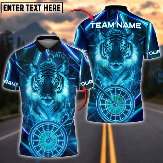 BlueJose Darts Neon Tiger Aim Customized Name, Team Name 3D Shirt (4 Colors)