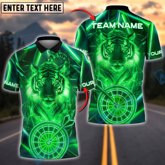 BlueJose Darts Neon Tiger Aim Customized Name, Team Name 3D Shirt (4 Colors)